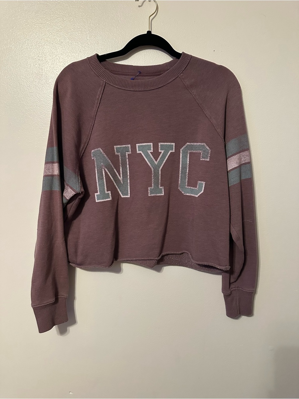 NYC Mauve Cropped Sweatshirt